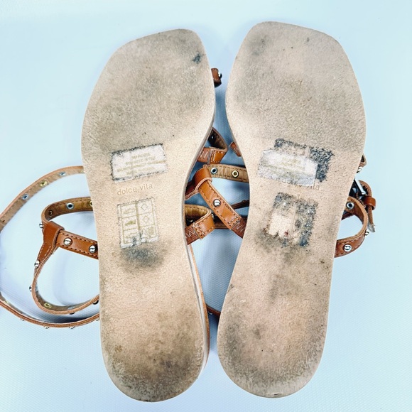 Dolce Vita Rozie Studded Ankle Strap Slip On Sandal Cognac Size 8 - Picture 14 of 15